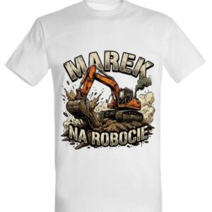 Koszulka "Marek na robocie" - koparka gąsienicowa