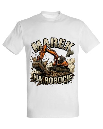 Koszulka "Marek na robocie" - koparka gąsienicowa